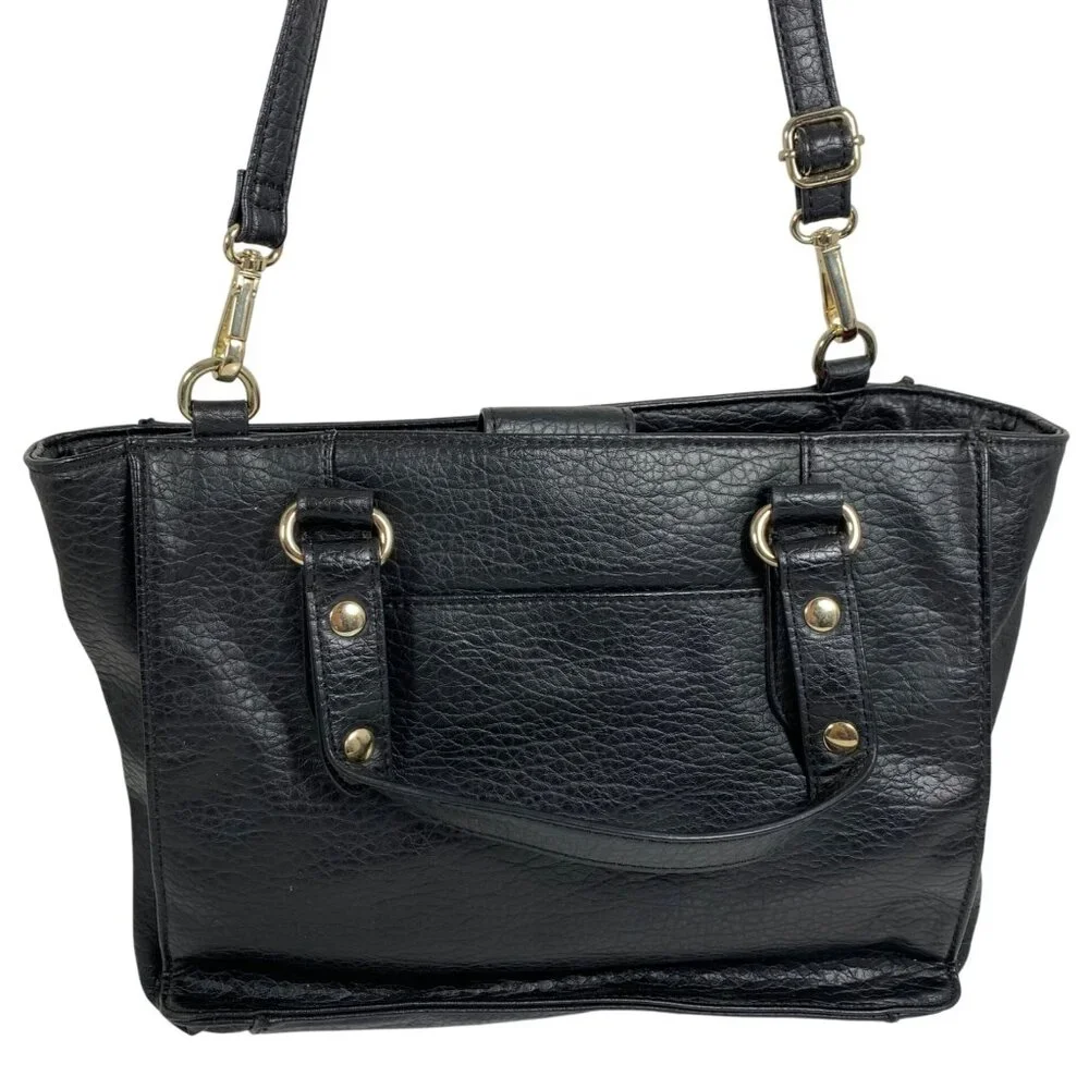 JUICY COUTURE Black Vegan Leather Medium Crossbody Shoulder Bag + Heart Charm